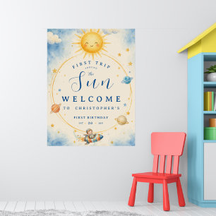 First Trip Around the Sun First Birthday Welcome Poster