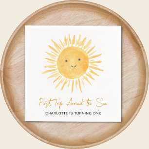 First Trip Around The Sun Girl 1st Birthday Party Napkins