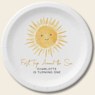 First Trip Around The Sun Girl's Birthday Party Paper Plates