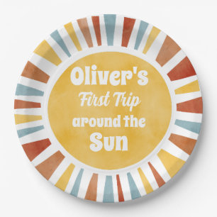 First Trip Around The Sun Invitation Paper Plates