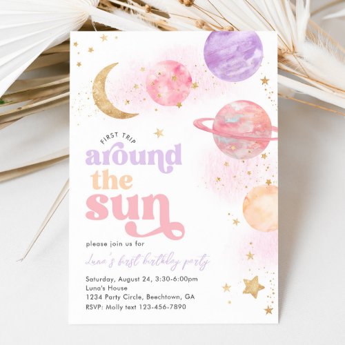 First Trip Around The Sun Invitation  Space