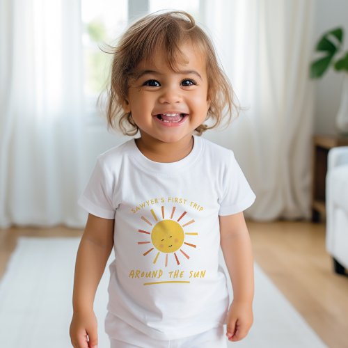 First Trip Around the Sun Kids 1st Birthday Baby T_Shirt