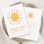 First Trip Around the Sun Kids Birthday  Thank You Card<br><div class="desc">A First Trip Around the Sun Kids 1st Birthday Party Thank You Card with cute sun and modern design. Click the edit button to customize this design with your details.</div>