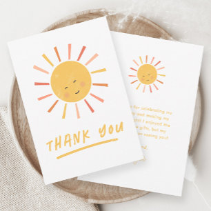 First Trip Around the Sun Kids Birthday  Thank You Card