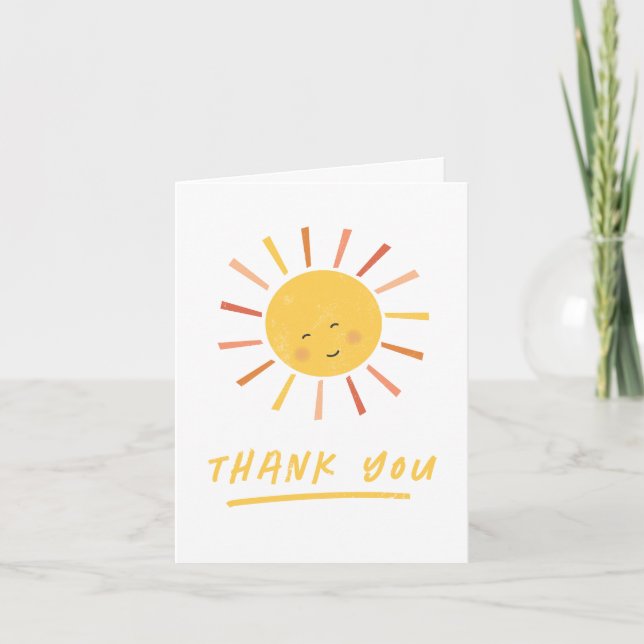 First Trip Around the Sun Kids Birthday  Thank You Card (Front)
