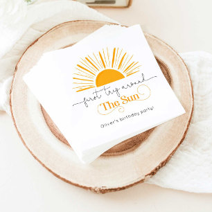 First trip around the sun minimal birthday napkins