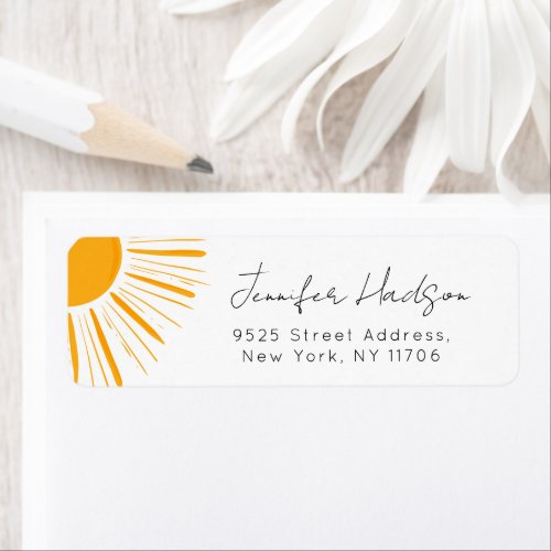 First trip around the sun minimal return address label