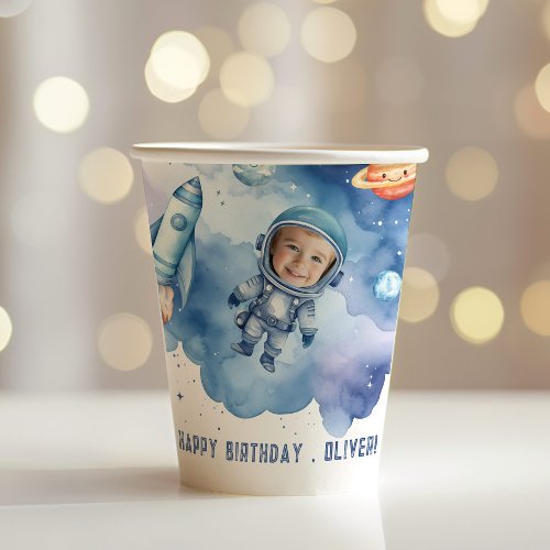 First trip around the sun Outer space birthday Paper Cups