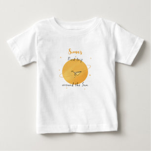 First Trip Around The Sun Paper Airplane Birthday Baby T-Shirt