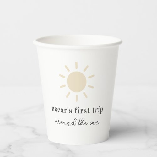 First Trip Around The Sun Paper Cups