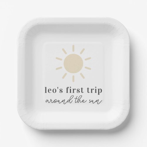 First Trip Around The Sun Paper Plates