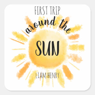 First Trip Around The Sun Party 1st Birthday Square Sticker