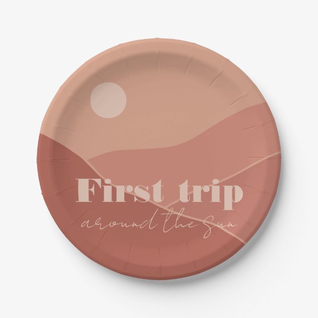 First Trip Around the Sun | Party  Paper Plates (Front)