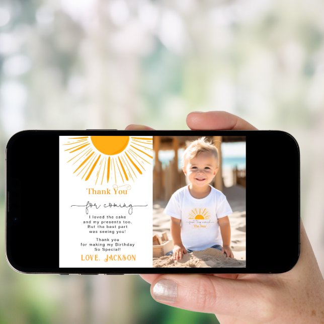 First trip around the sun photo thank you card (Front Digital)