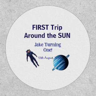 First trip around the sun planet astronaut birthda patch