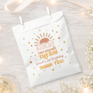 First Trip Around The Sun Retro Groovy Thank You Favor Bag