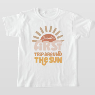 First Trip Around The Sun Retro Kids 1st Birthday T-Shirt