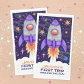First Trip Around the Sun Rocket Ship Outer Space Paper Guest Towels