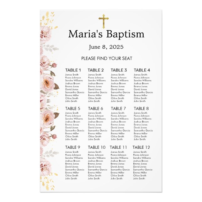 First Trip Around The Sun Seating Chart Photo Prin (Front)