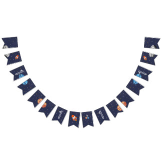 First Trip Around the Sun Space 1st Birthday  Bunting Flags