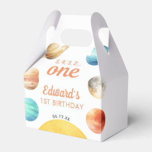 First Trip Around The Sun Space 1st Birthday Favor Boxes