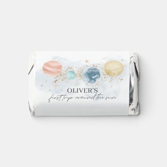 First Trip Around The Sun Space 1st Birthday Hershey's Miniatures (Front)