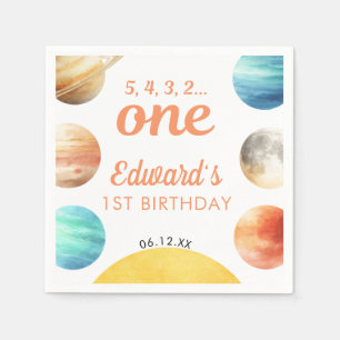 First Trip Around The Sun Space 1st Birthday Napkins