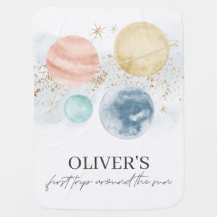 First Trip Around The Sun Space Baby Blanket