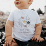 First Trip Around The Sun Space Baby T-Shirt<br><div class="desc">Celebrate your little one's first birthday with this 'First trip around the sun' design,  featuring different planets and star elements. You can edit the colour of 2 of the planets,  plus the star elements.</div>