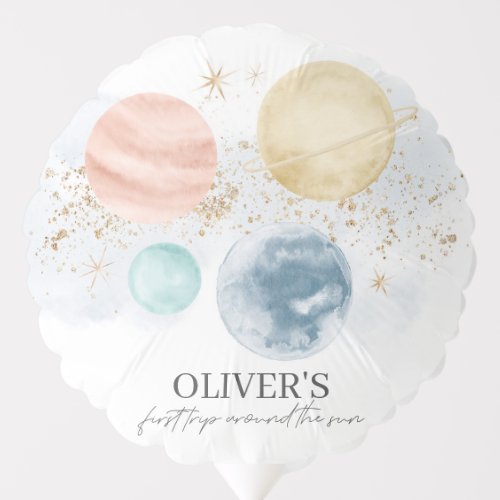 First Trip Around The Sun Space Birthday Balloon