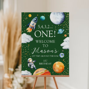 First Trip Around the Sun Space Birthday Welcome S Foam Board
