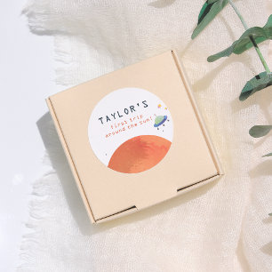 First Trip Around The Sun Space Boy Birthday Classic Round Sticker