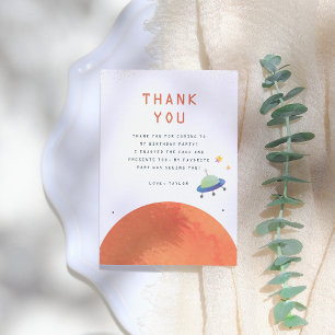 First Trip Around The Sun Space Boy Birthday Thank You Card
