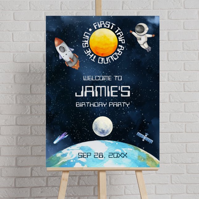 First Trip Around The Sun Space Theme 1st Birthday Foam Board (First Trip Around The Sun Space Theme 1st Birthday Foam Board)