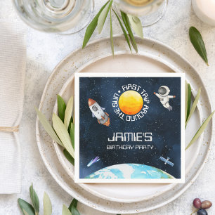 First Trip Around The Sun Space Theme 1st Birthday Napkins