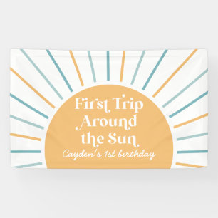 First Trip around the Sun Sunshine 1st birthday Banner