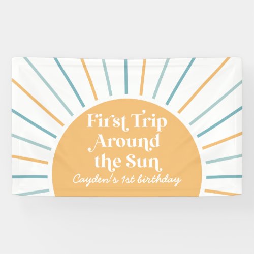 First Trip around the Sun Sunshine 1st birthday Banner