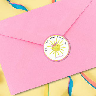 First Trip Around The Sun Sunshine 1st Birthday Classic Round Sticker