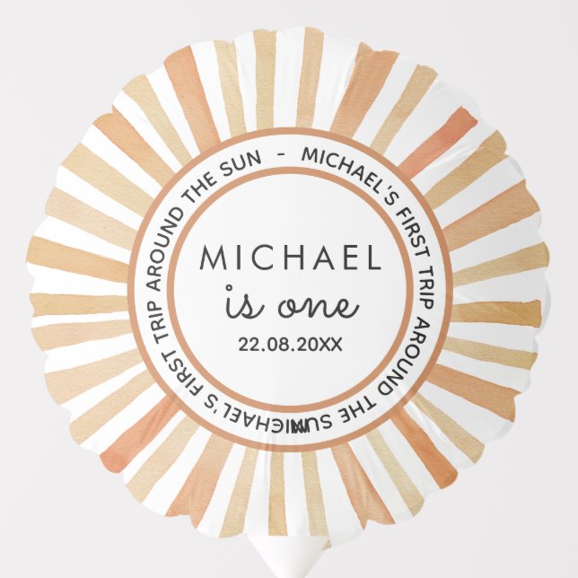 First Trip Around The Sun Sunshine Birthday Party  Balloon (Front)