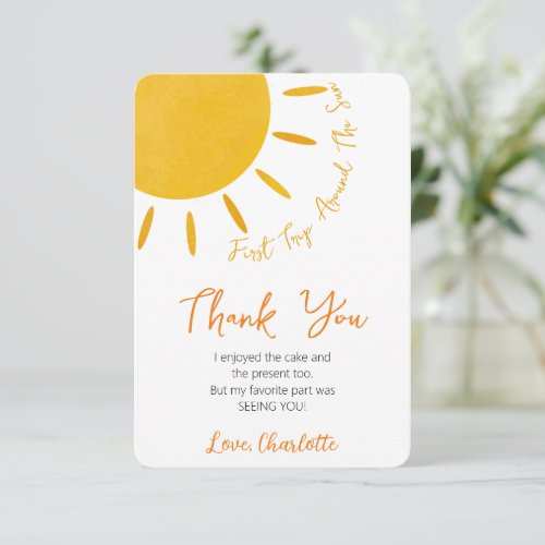 First Trip Around The Sun Thank You Card