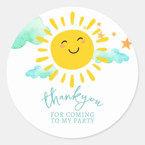 First Trip Around The Sun Thank You Party Sticker
