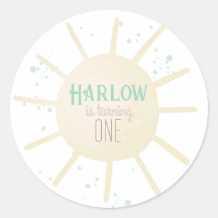 First Trip Around The Sun Turning One 1st Birthday Classic Round Sticker