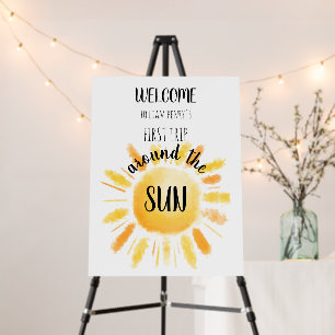 First Trip Around The Sun Welcome 1st Birthday Foam Board