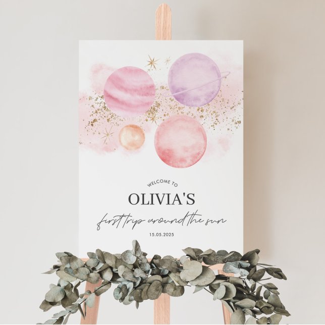 First Trip Around The Sun Welcome Sign Foam Board (Creator Uploaded)