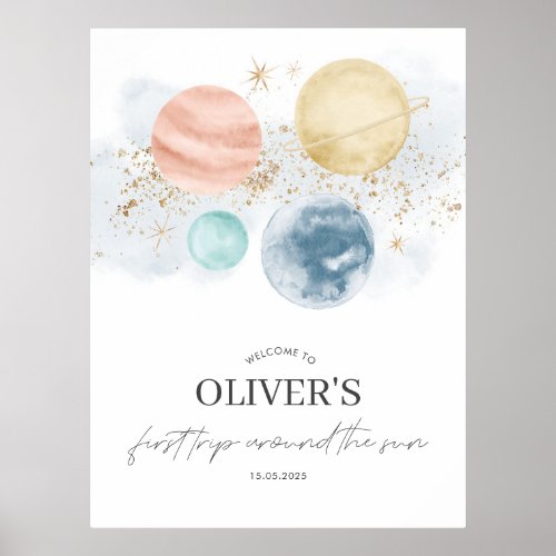 First Trip Around The Sun Welcome Sign Poster