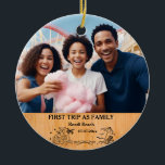 First Trip As Family keepsake & Custom 2 Photos Ceramic Ornament<br><div class="desc">What a lovely keepsake! The "First Trip As Family" keepsake & Custom 2 Photos Ceramic Ornament is a thoughtful way to commemorate your special trip together. With the ability to add four photos, you can capture the memories of your adventure and display them beautifully on the ceramic ornament. It's a...</div>