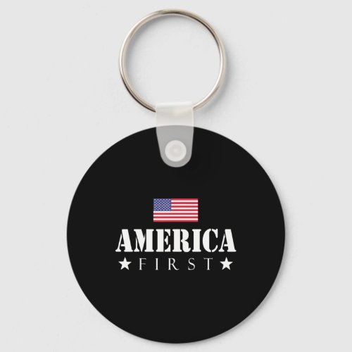 First Trump 2024 America First  Keychain