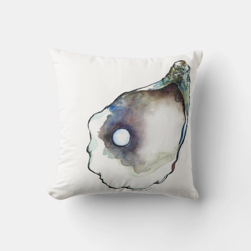First Try Watercolor Oyster  Pearl Pillow