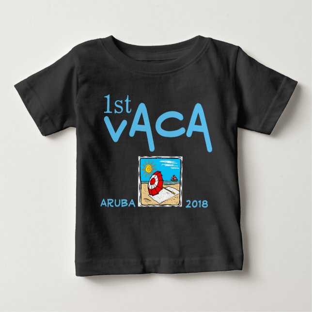 first vacation personalized baby T-Shirt (Front)