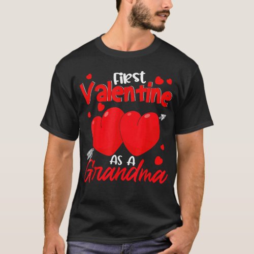 First Valentine As A Grandma Funny Valentines Day T_Shirt